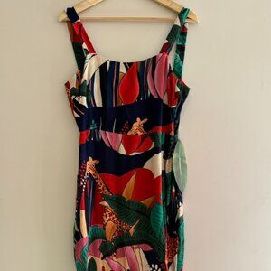 Farm Rio Rainbow Fauna Midi Slip Dress